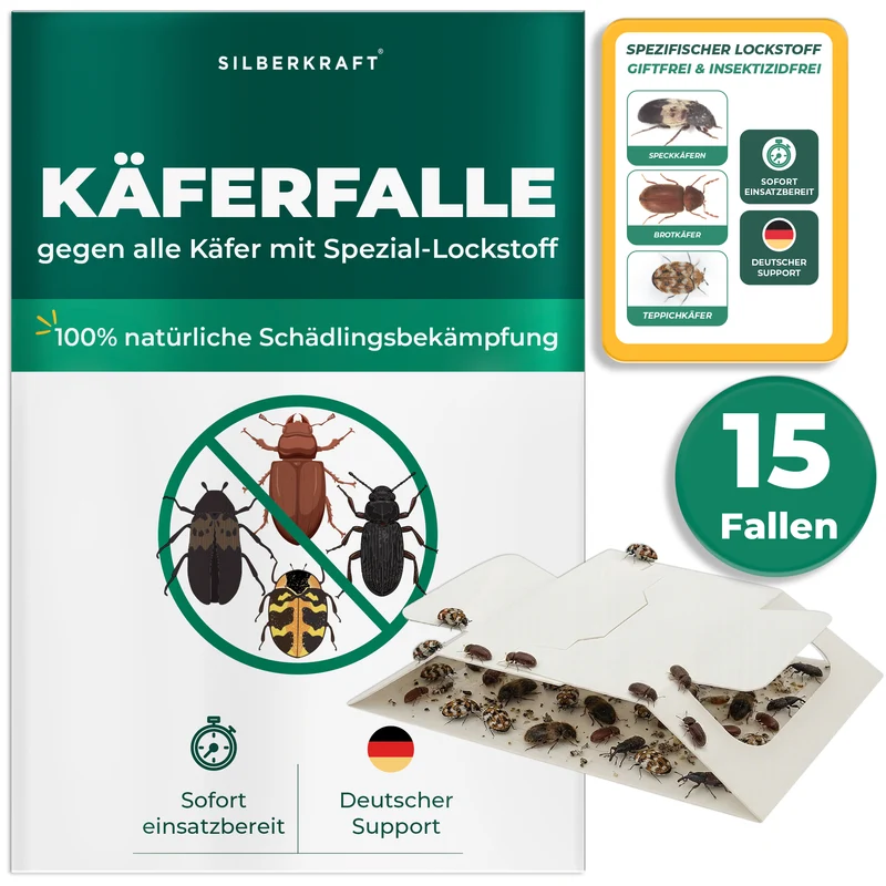 Käferfalle gegen diverse Käfer – Universal-Klebefalle mit Lockstoff