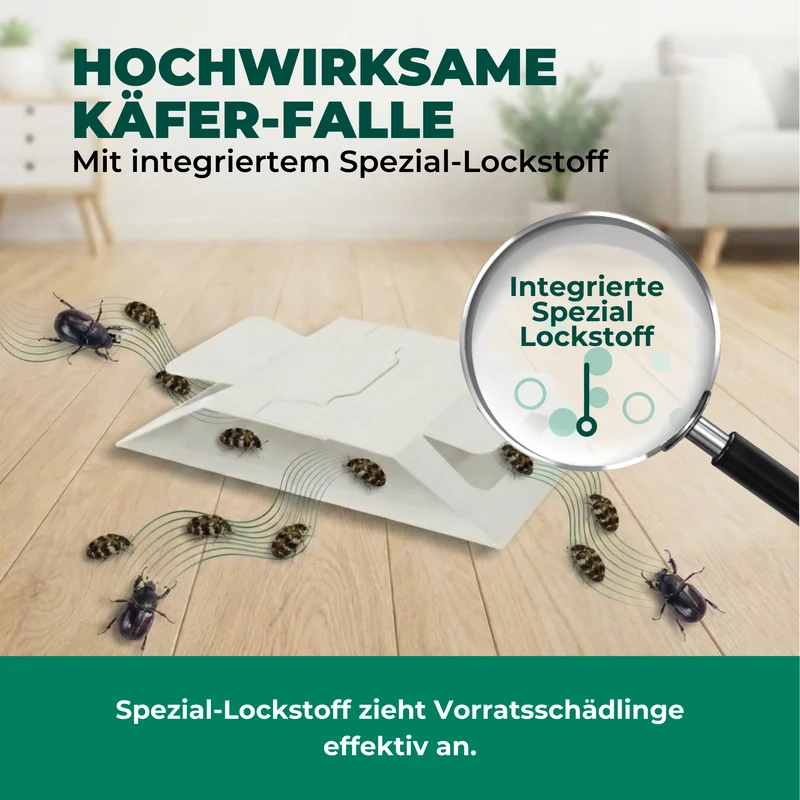 Käferfalle gegen diverse Käfer – Universal-Klebefalle mit Lockstoff