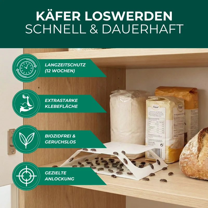 Käferfalle gegen diverse Käfer – Universal-Klebefalle mit Lockstoff