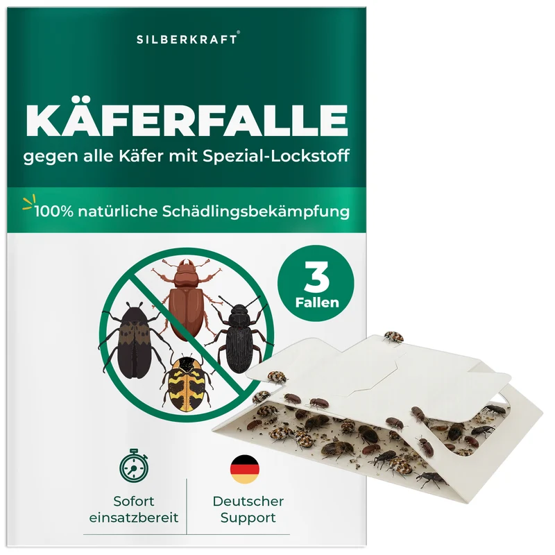 Käferfalle gegen diverse Käfer – Universal-Klebefalle mit Lockstoff