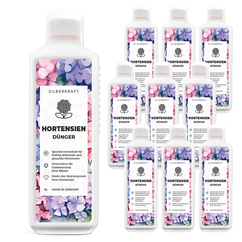 Hortensien Dünger - Mineralischer NPK Flüssigdünger mit Stickstoff - Dünger für Hortensien - Hydrangea macrophylla Dünger