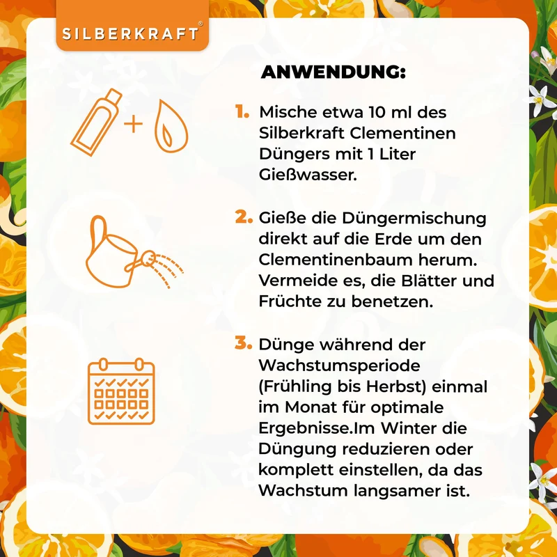 Clementinen Dünger - Mineralischer NPK Flüssigdünger mit Stickstoff - Dünger für Clementinenbäume - Mandarinen Dünger - Zitruspflanzen Dünger
