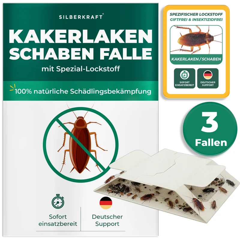 Kakerlaken/Schaben Falle – Universal-Klebefalle mit Lockstoff
