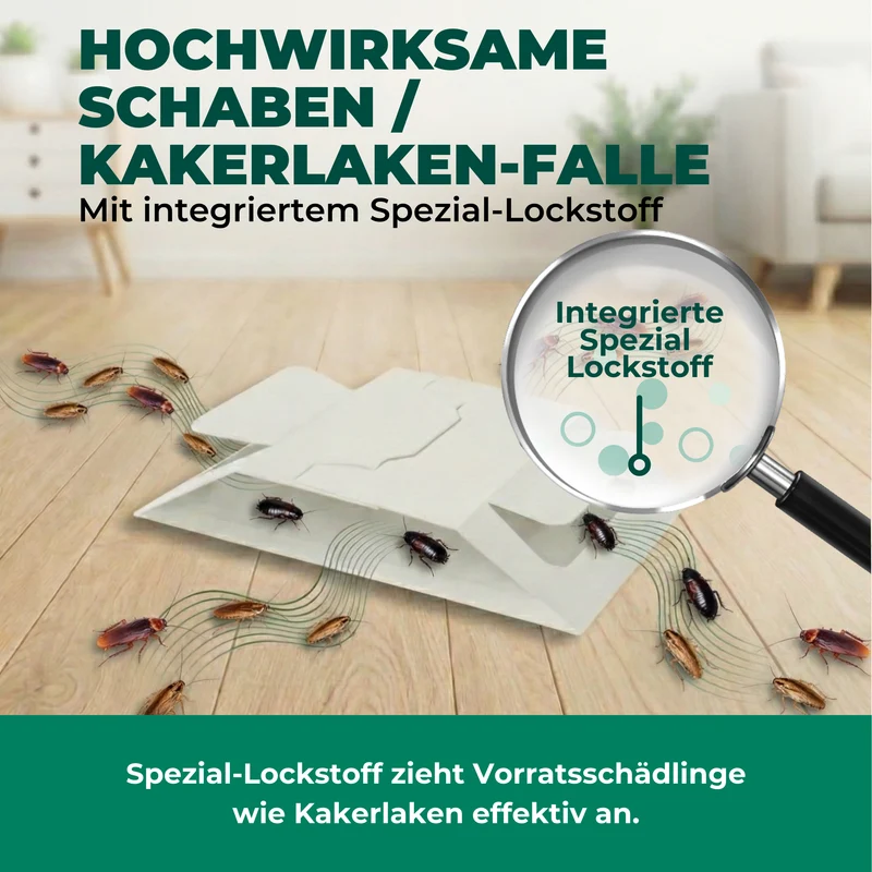Kakerlaken/Schaben Falle – Universal-Klebefalle mit Lockstoff
