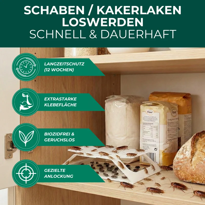 Kakerlaken/Schaben Falle – Universal-Klebefalle mit Lockstoff