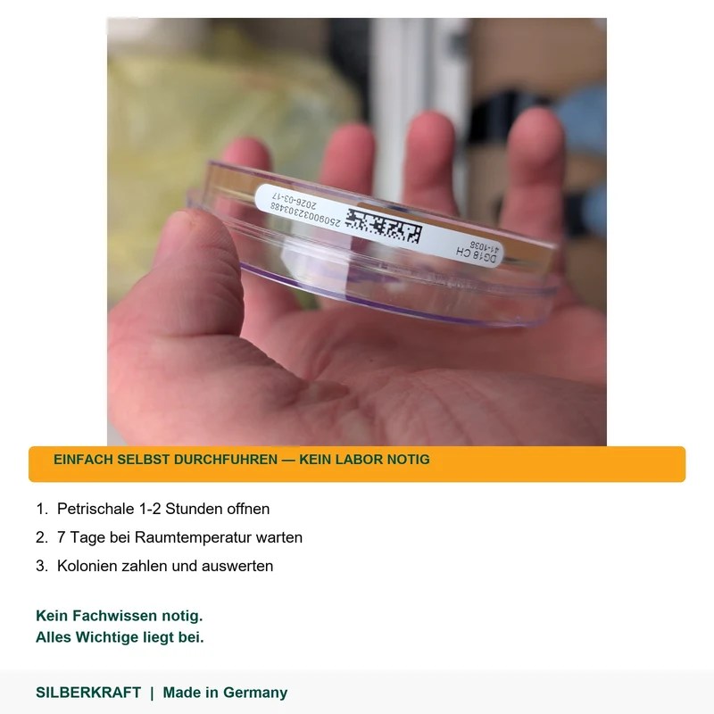 Schimmeltest Raumluft XXL – 10x Schimmel Selbsttest für Zuhause Agar Petrischale Raumlufttest
