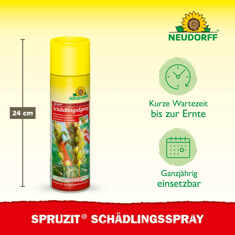 Neudorff Spruzit SchädlingsSpray gegen Läuse, Thripse, Weiße Fliegen, Spinnmilben, Zikaden, Raupen und Käfer