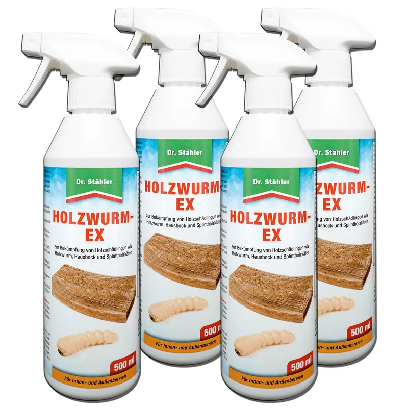 Effektives Holzwurm-Ex-Spray: Zuverlässiger Schutz vor Holzschädlingen wie dem Holzwurm, Hausbock und Splintholzkäfer