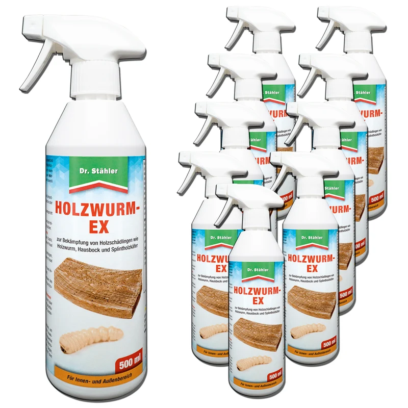 Effektives Holzwurm-Ex-Spray: Zuverlässiger Schutz vor Holzschädlingen wie dem Holzwurm, Hausbock und Splintholzkäfer