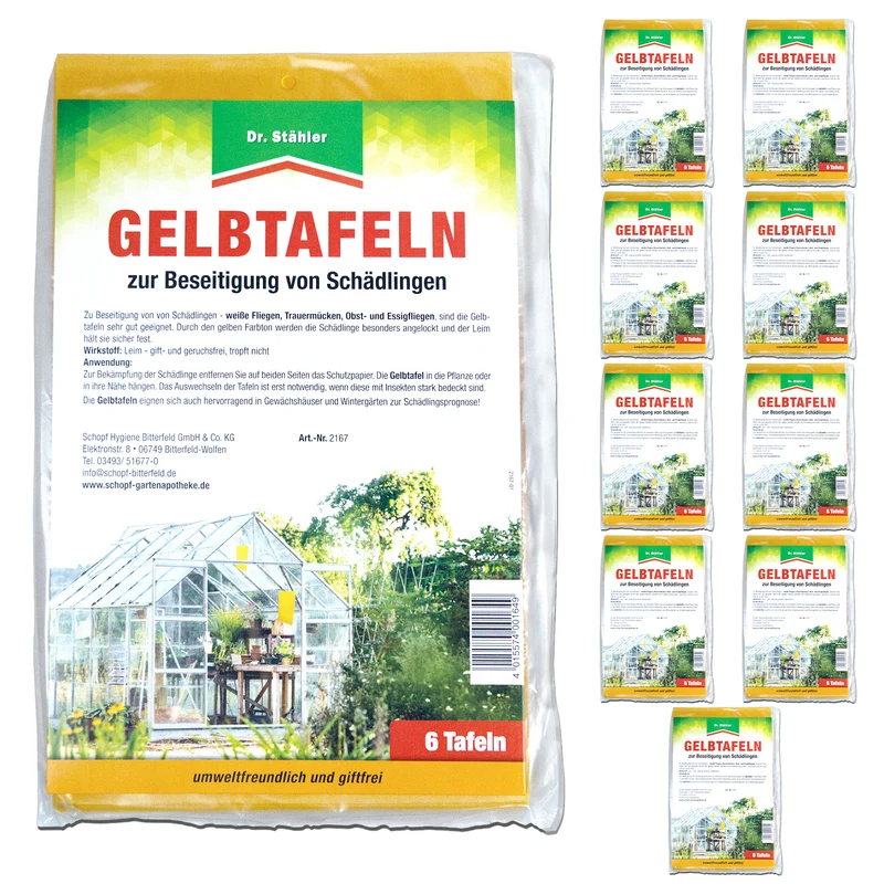 Effektive Gelb-Tafeln zur Schädlingsbekämpfung für Zimmer- und Wintergartenpflanzen