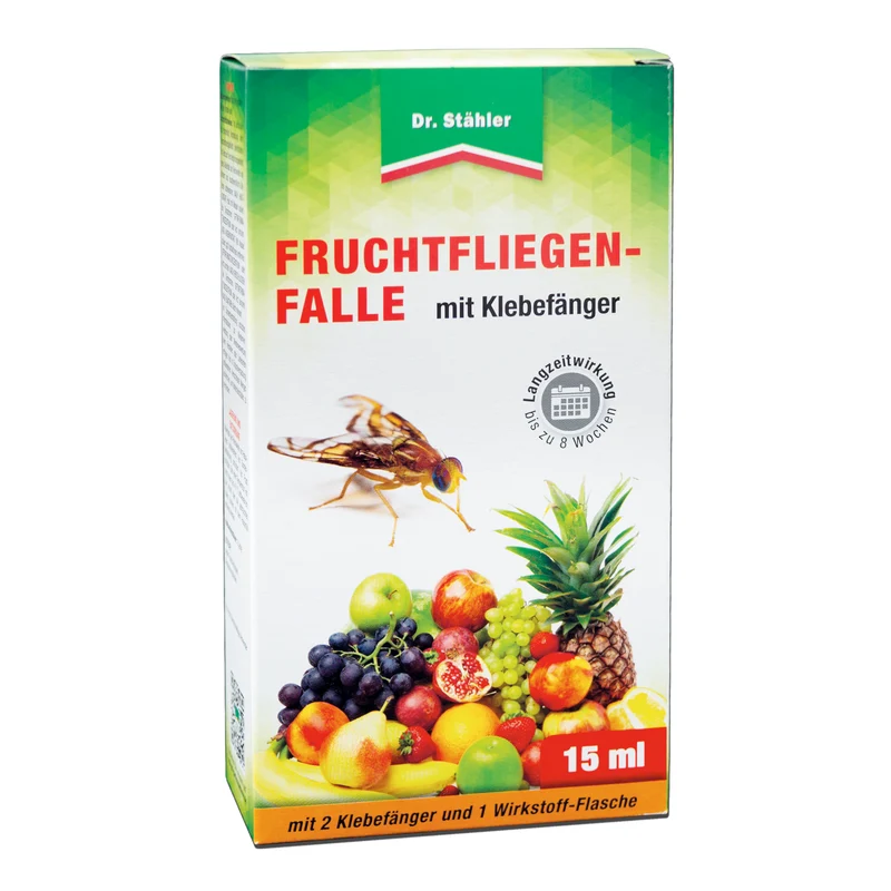 Fruchtfliegenfalle mit Klebefänger - Lockstoffwirkung