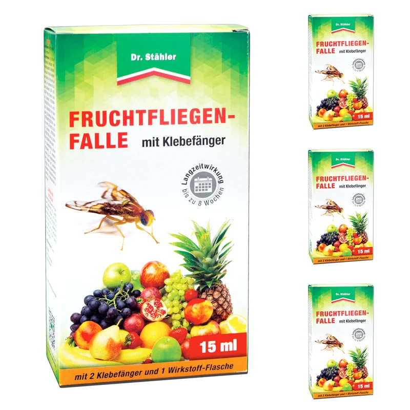 Fruchtfliegenfalle mit Klebefänger - Lockstoffwirkung