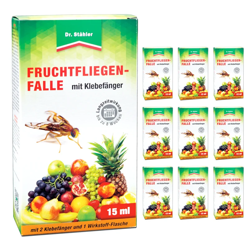 Fruchtfliegenfalle mit Klebefänger - Lockstoffwirkung