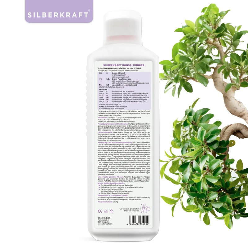 Bonsaidünger - Mineralischer NPK Flüssigdünger mit Stickstoff - Dünger für Bonsai - Bonsai Ficus Dünger