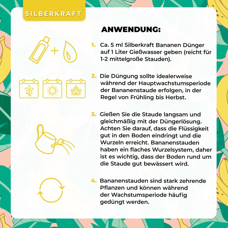 Bananendünger - Mineralischer NPK Flüssigdünger mit Stickstoff - Dünger für Bananen