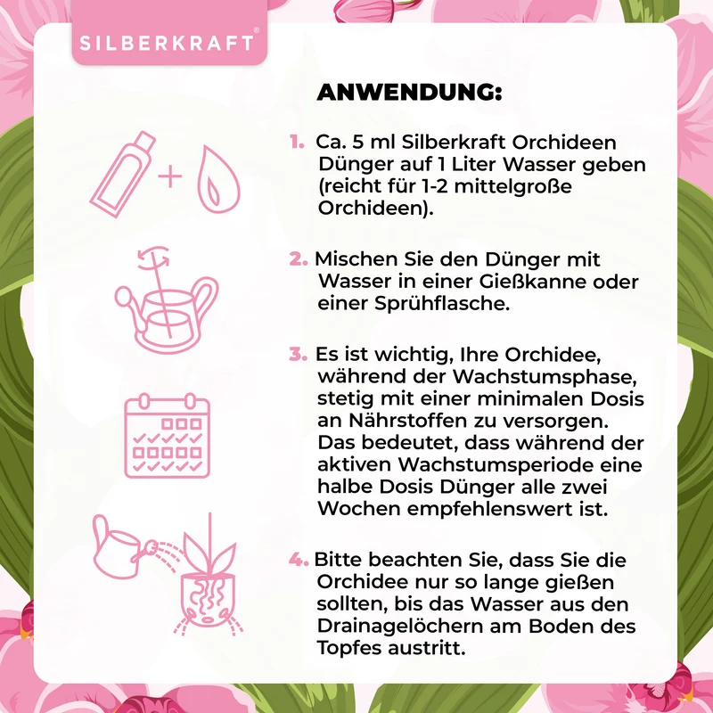 Orchideendünger - Mineralischer NPK Flüssigdünger mit Stickstoff - Dünger für Orchideen - Orchideen düngen