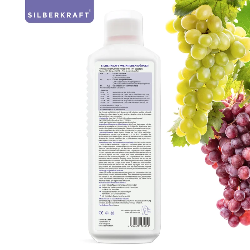 Weinreben Dünger - Mineralischer NPK-Flüssigdünger mit Stickstoff - Dünger für Weinreben - Weinstock Dünger