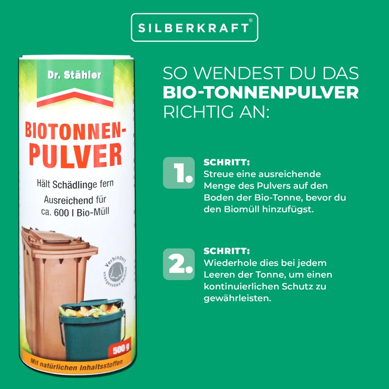 Bio-Tonnenpulver gegen unangenehme Gerüche und Schädlinge