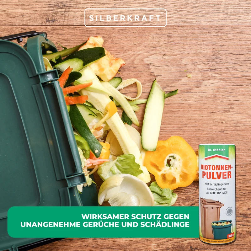 Bio-Tonnenpulver gegen unangenehme Gerüche und Schädlinge