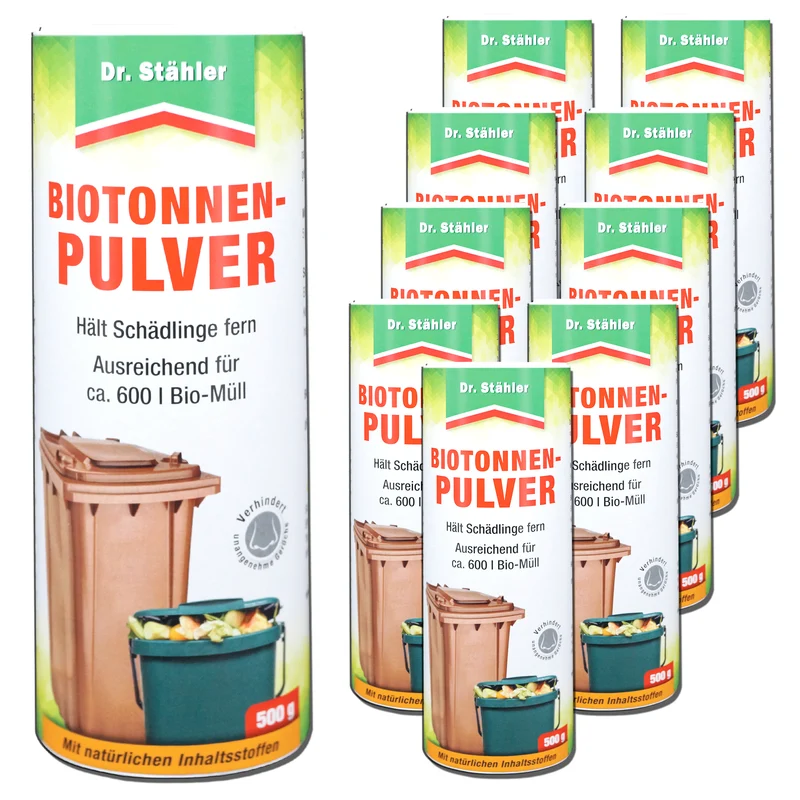 Bio-Tonnenpulver gegen unangenehme Gerüche und Schädlinge