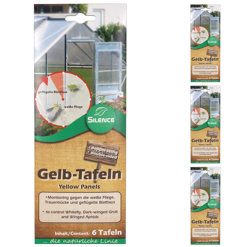 Silence Gelbtafeln (klein): Optimales Monitoring gegen die weiße Fliege, Trauermücke und Blattlaus