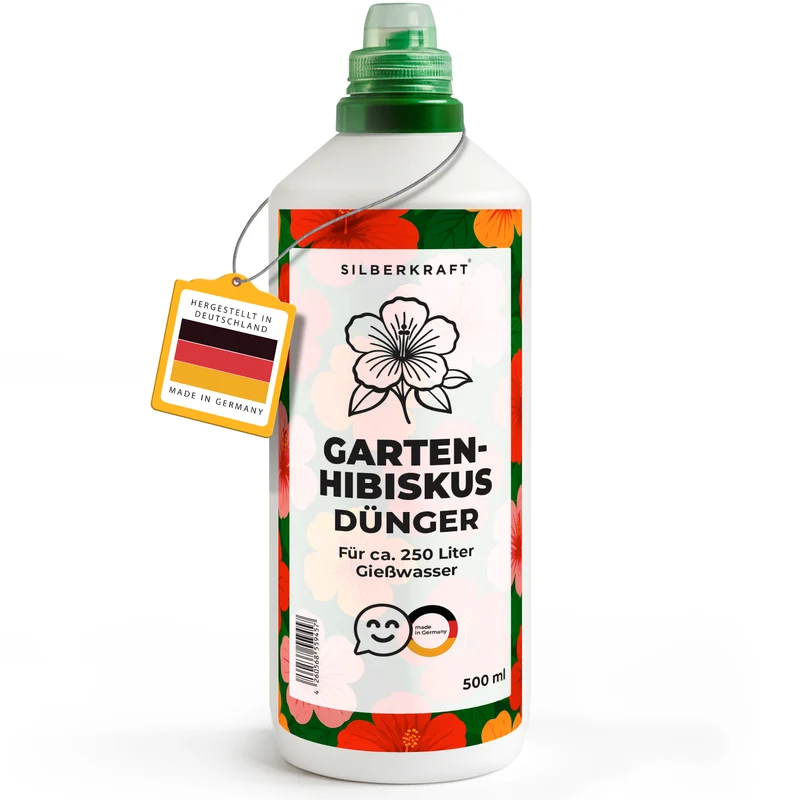 Gartenhibiskusdünger – Mineralischer NPK Flüssigdünger mit Stickstoff – Dünger für Gartenhibiskus – Ziersträucher-Dünger