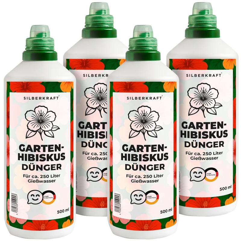 Gartenhibiskusdünger – Mineralischer NPK Flüssigdünger mit Stickstoff – Dünger für Gartenhibiskus – Ziersträucher-Dünger