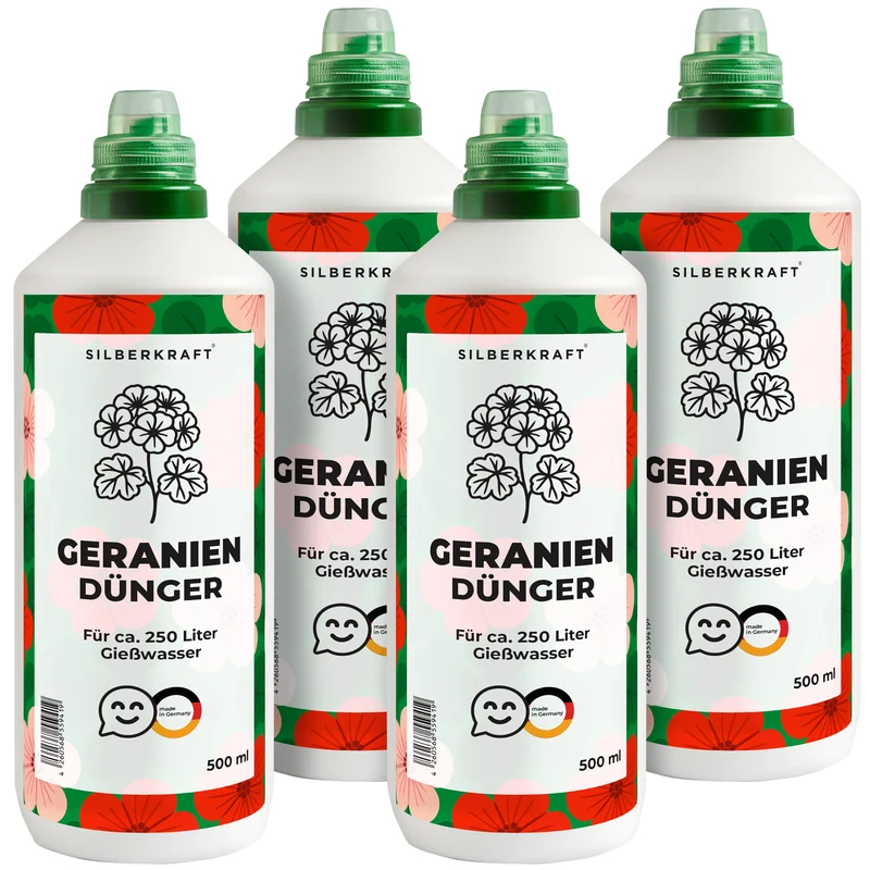 Geraniendünger – Mineralischer NPK Flüssigdünger mit Stickstoff – Dünger für Geranien (Pelargonien) – Balkonpflanzen-Dünger