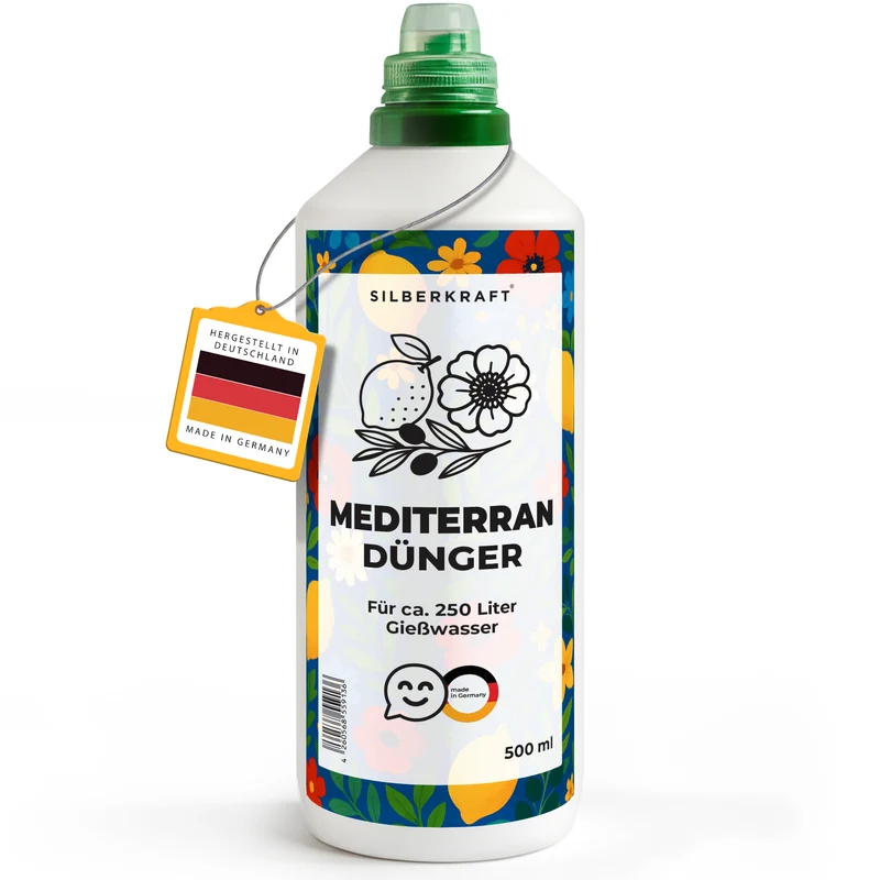 Mediterrandünger – Mineralischer NPK Flüssigdünger mit Stickstoff – Dünger für mediterrane Pflanzen – Zitruspflanzen- & Kübelpflanzen-Dünger