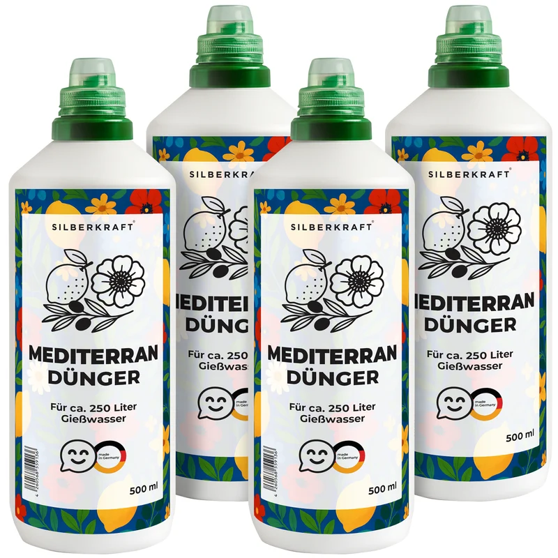 Mediterrandünger – Mineralischer NPK Flüssigdünger mit Stickstoff – Dünger für mediterrane Pflanzen – Zitruspflanzen- & Kübelpflanzen-Dünger