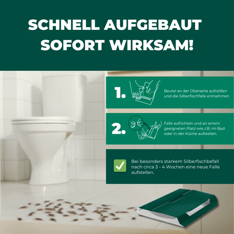 Silberfischfallen Silberfische & Papierfische bekämpfen 10 Stück