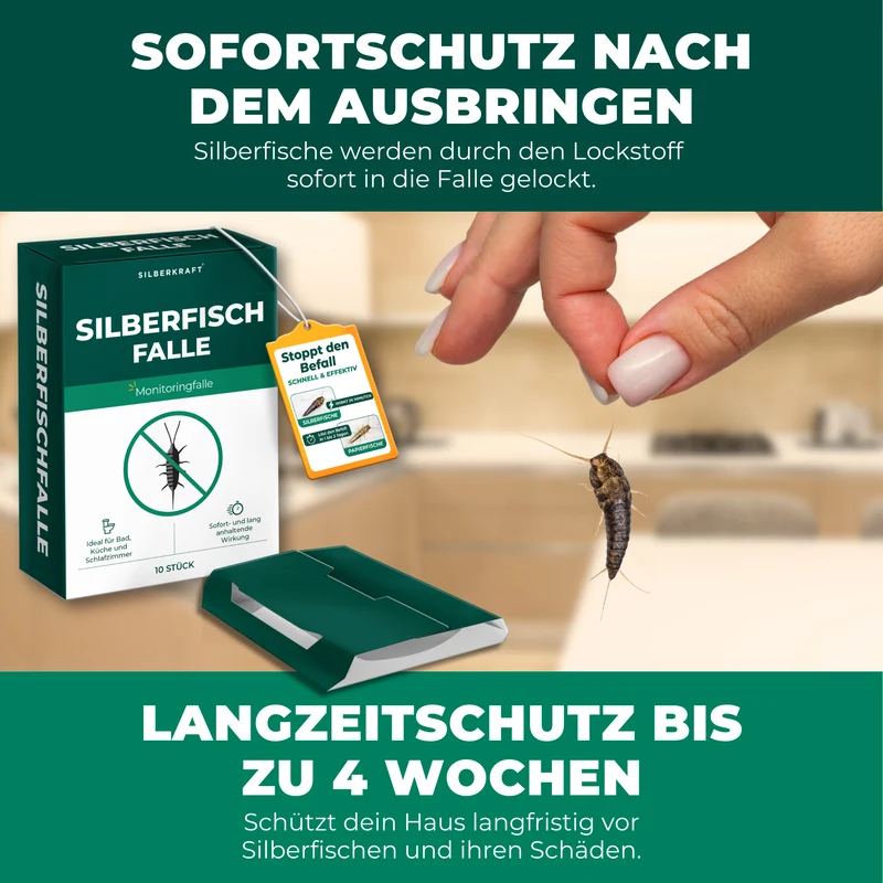 Silberfischfallen Silberfische & Papierfische bekämpfen 10 Stück