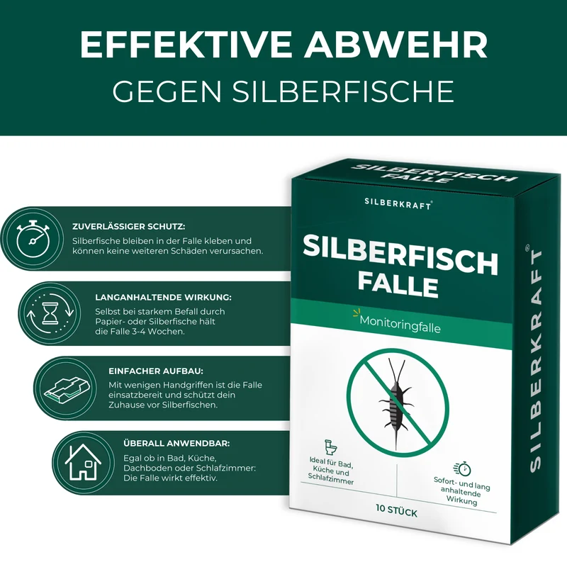 Silberfischfallen Silberfische & Papierfische bekämpfen 10 Stück