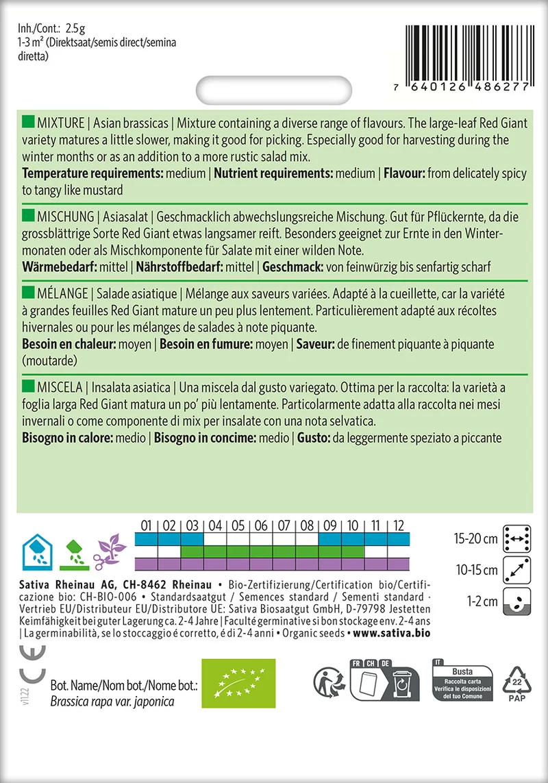 BIO Saatgut Asiasalat Mischung