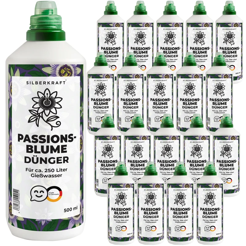 Passionsblumendünger – Mineralischer NPK Flüssigdünger mit Stickstoff – Dünger für Passionsblumen (Passiflora) – Kletterpflanzen-Dünger