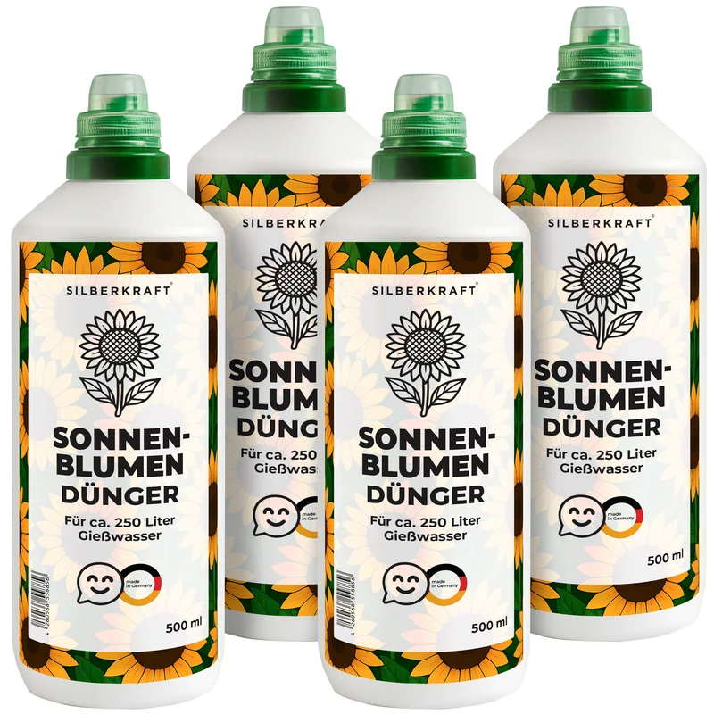 Sonnenblumendünger – Mineralischer NPK Flüssigdünger mit Stickstoff – Dünger für Sonnenblumen – Blühpflanzen-Dünger