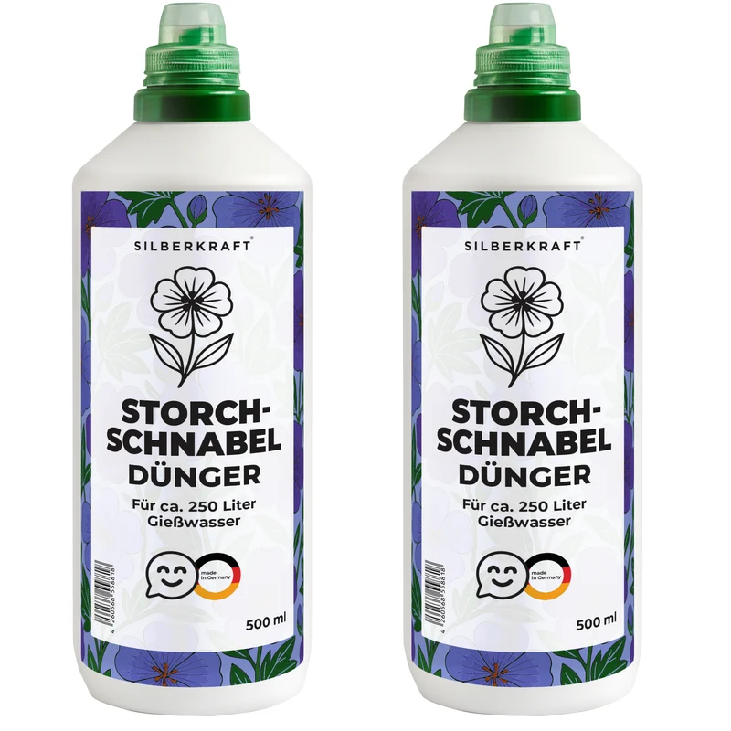 Storchschnabeldünger – Mineralischer NPK Flüssigdünger mit Stickstoff – Dünger für Storchschnabel (Geranium) – Stauden-Dünger