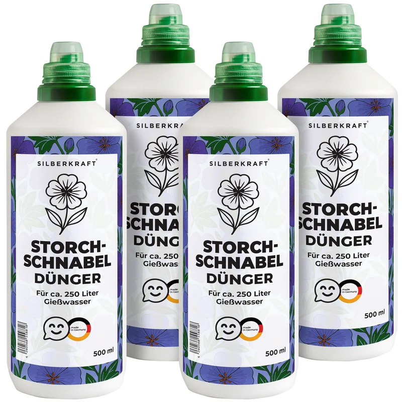Storchschnabeldünger – Mineralischer NPK Flüssigdünger mit Stickstoff – Dünger für Storchschnabel (Geranium) – Stauden-Dünger