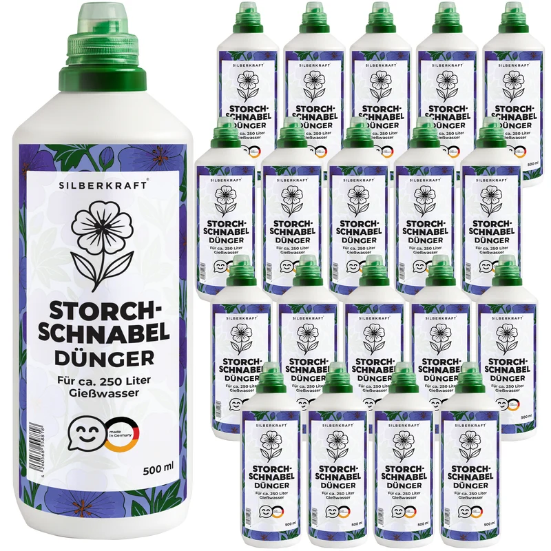 Storchschnabeldünger – Mineralischer NPK Flüssigdünger mit Stickstoff – Dünger für Storchschnabel (Geranium) – Stauden-Dünger