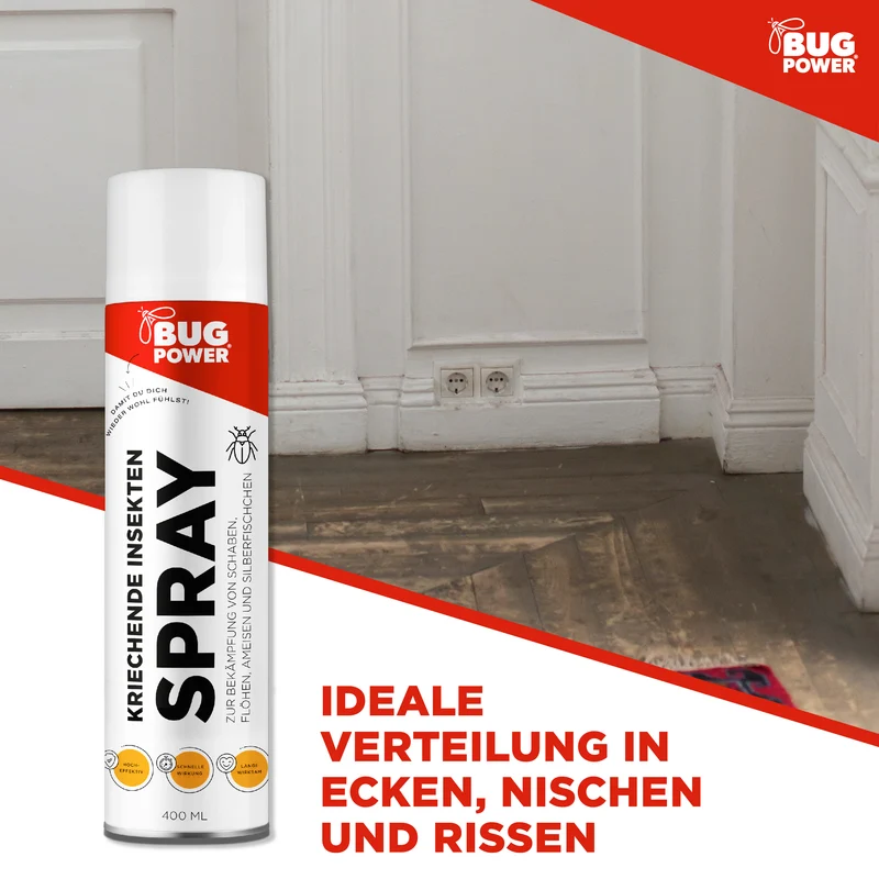 BugPower Spray gegen kriechende Insekten und Wespen 400 ml - breites Wirkungsspektrum - schnelle Wirkung & Knock-Down-Effekt