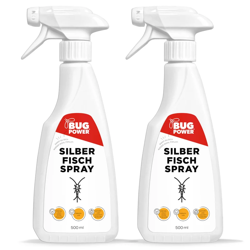 BugPower Silberfisch Spray gegen Papierfische & Silberfische - mit Knock-down-Effekt