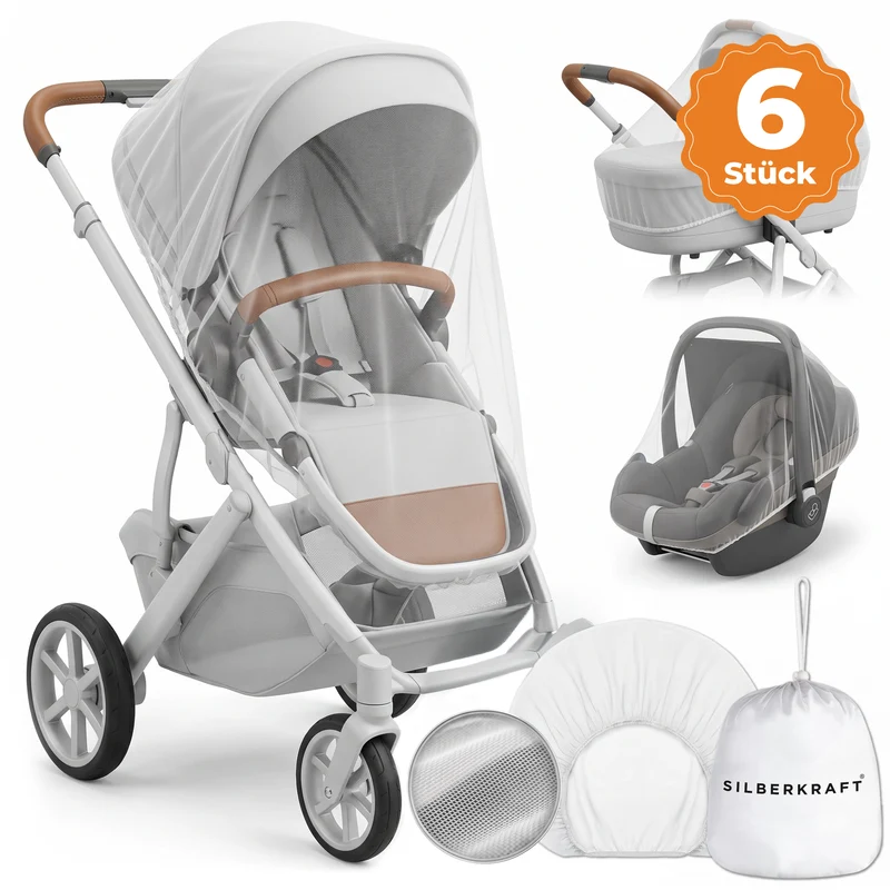 Moskitonetz Kinderwagen & Buggy - universeller Insektenschutz für Babys unterwegs - Feinmaschiges Netz, leicht & reisetauglich