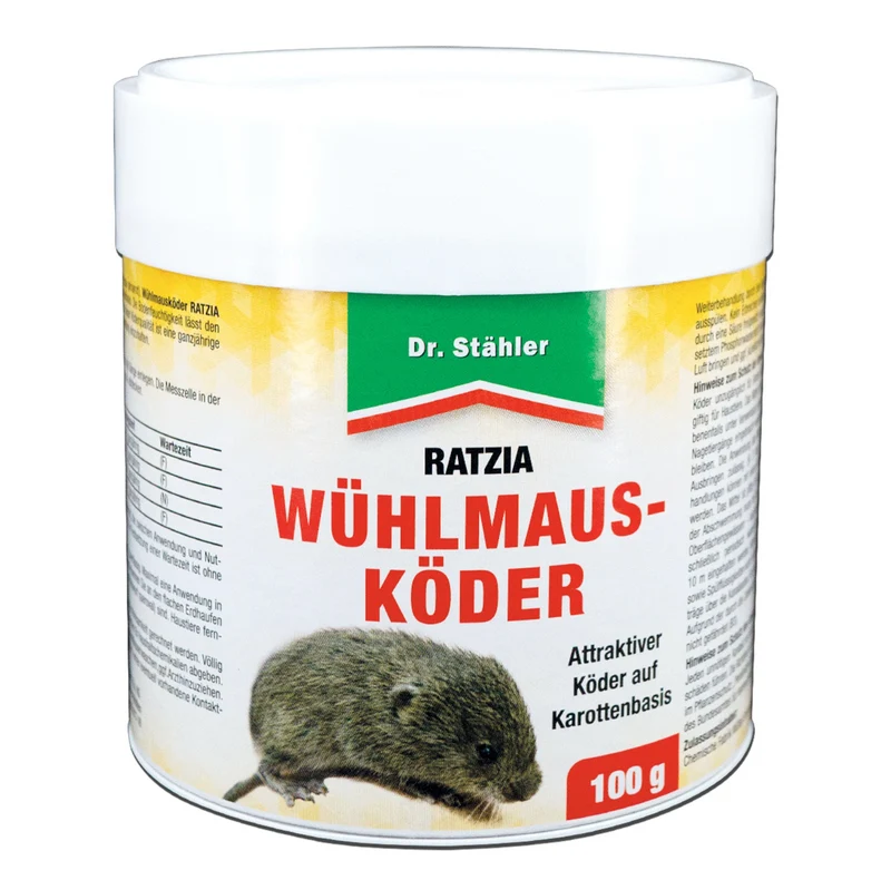 Wühlmausköder Ratzia: Effektiver Wühlmausköder auf Karottenbasis