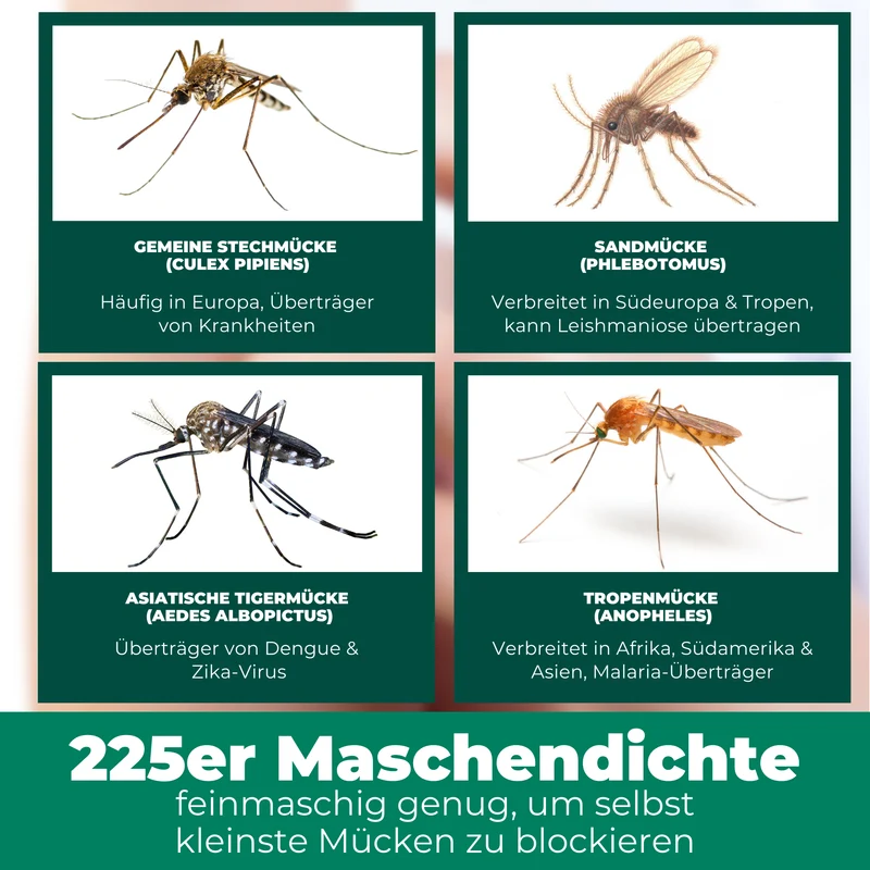 Moskitonetz mit Klebehaken fürs Bett, Reisen, Outdoor und Camping