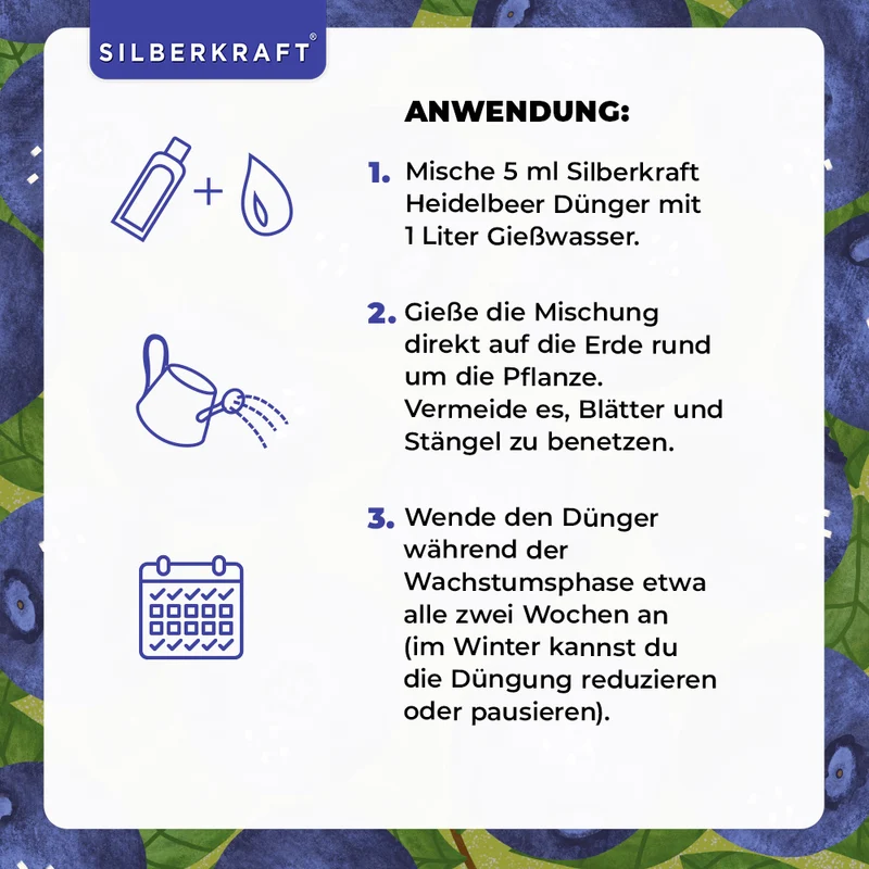Heidelbeer Dünger - Mineralischer NPK Flüssigdünger mit Stickstoff - Dünger für Heidelbeeren - Blaubeer Dünger - Beerendünger