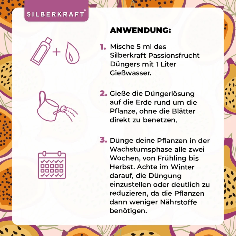 Passionsfrucht Dünger - Mineralischer NPK Flüssigdünger mit Stickstoff - Dünger für Passionsfruchtpflanzen - Maracuja Dünger - Passionsblumen Dünger - Exotischer Pflanzendünger