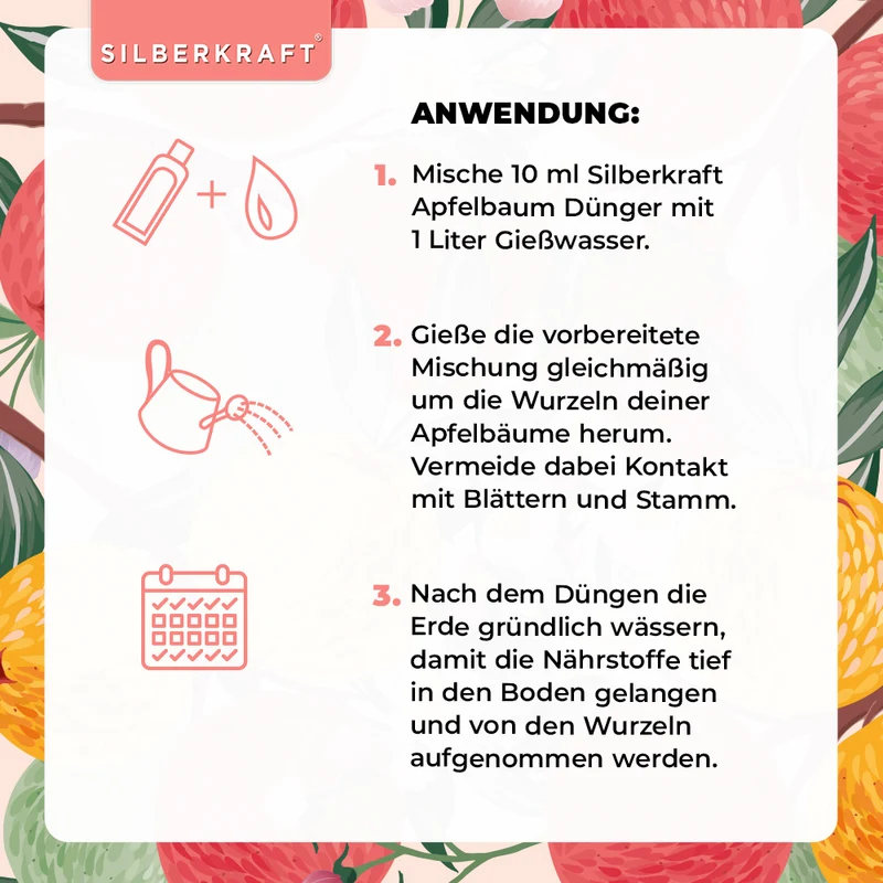 Apfelbaum Dünger - Mineralischer NPK Flüssigdünger mit Stickstoff - Dünger für Apfelbaum - Apfelbäume düngen - Obstdünger