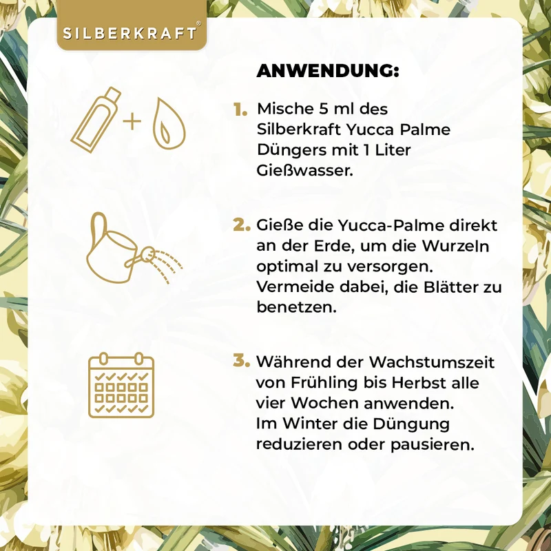 Yucca Dünger - Mineralischer NPK Flüssigdünger mit Stickstoff - Dünger für Yucca Palmen - Palmlilie düngen - Yucca Rostrata Dünger