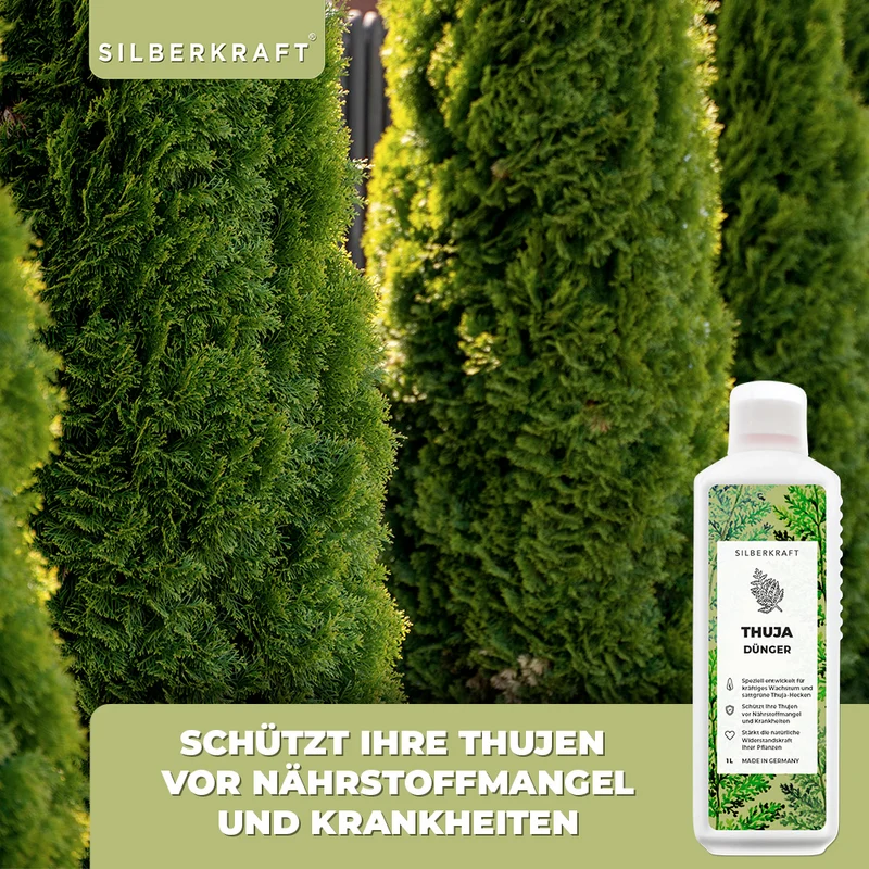 Thuja Dünger - Mineralischer NPK Flüssigdünger mit Stickstoff - Dünger für Thuja-Hecken - Koniferen Dünger