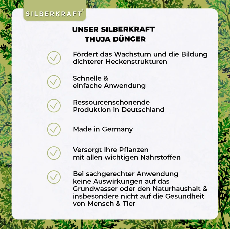 Thuja Dünger - Mineralischer NPK Flüssigdünger mit Stickstoff - Dünger für Thuja-Hecken - Koniferen Dünger